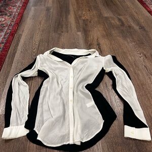 Elegant Black and Cream Women's Blouse